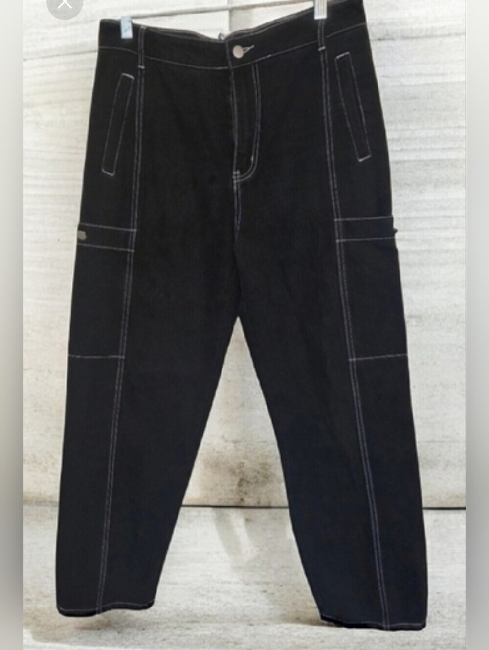 Dazy Black Pants with White Stitching Size M